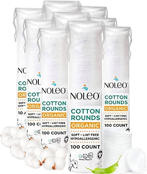 NOLEO Organic Cotton Rounds - Small 2" (300 Count)
