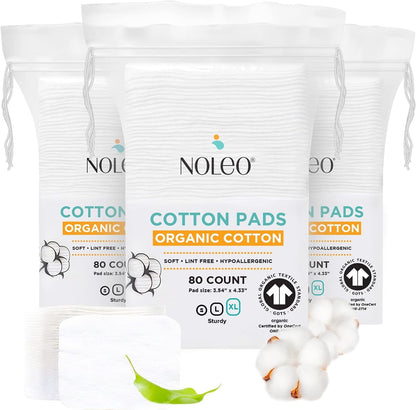 Organic Cotton Cleansing Pads - XL (240 Count)