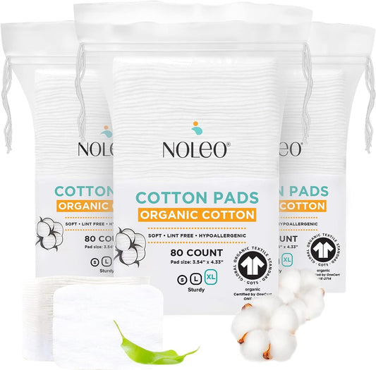 Organic Cotton Cleansing Pads - XL (240 Count)