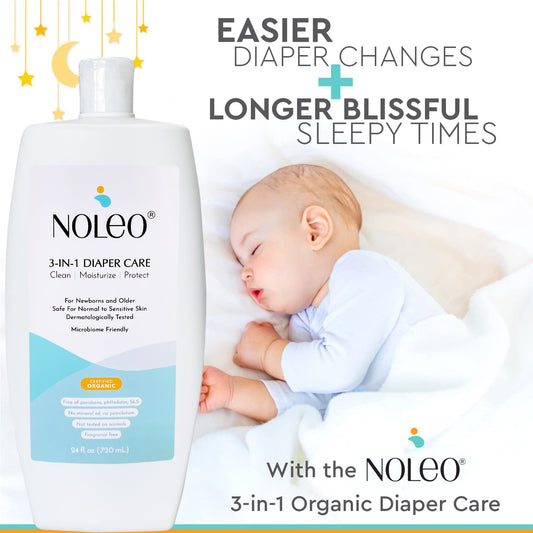 NOLEO 3-IN-1 - Diaper Rash Cream - Value Size (24 oz)