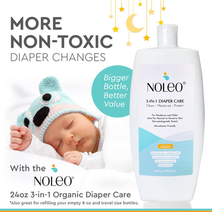 NOLEO 3-IN-1 - Diaper Rash Cream - Value Size (24 oz)